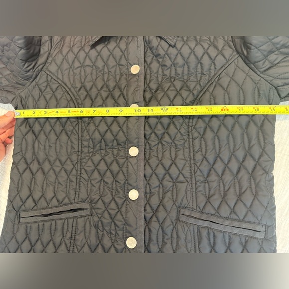 Tommy Hilfiger Coat Jacket Black Quilted Snap Lightweight Pockets Medium - Picture 4 of 6